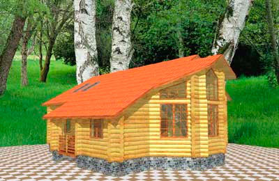 Деревянный дом из оцилиндрованного бревна Бо