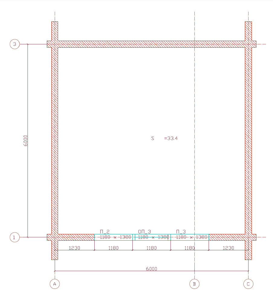 Схема проекта дома из клееного бруса (2 этаж)